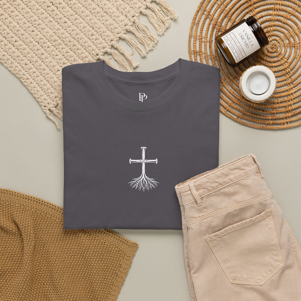 Rooted Cross Tee — Center Chest