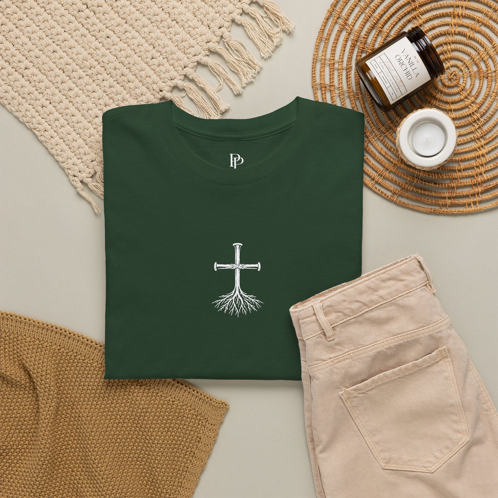 Rooted Cross Tee — Center Chest