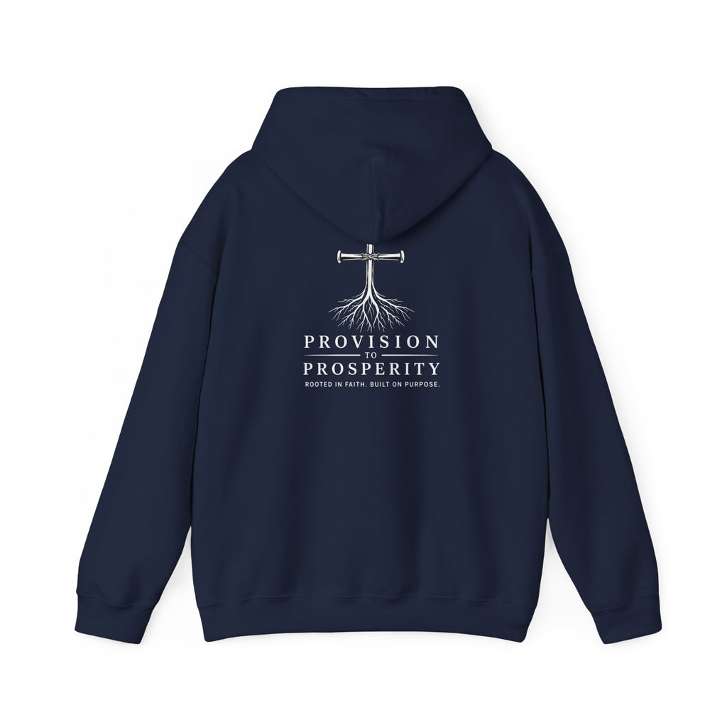 Rooted in Faith Hoodie — Navy Edition