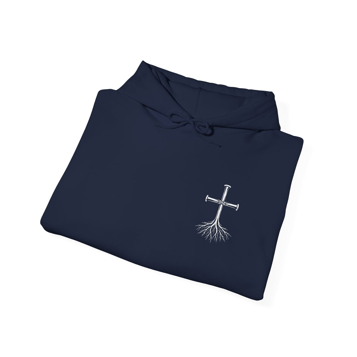 Rooted in Faith Hoodie — Navy Edition