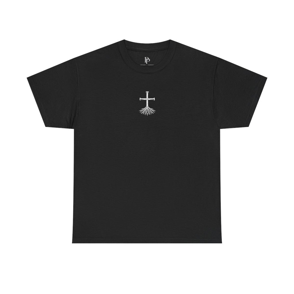 Rooted Cross Tee Center Chest - Black