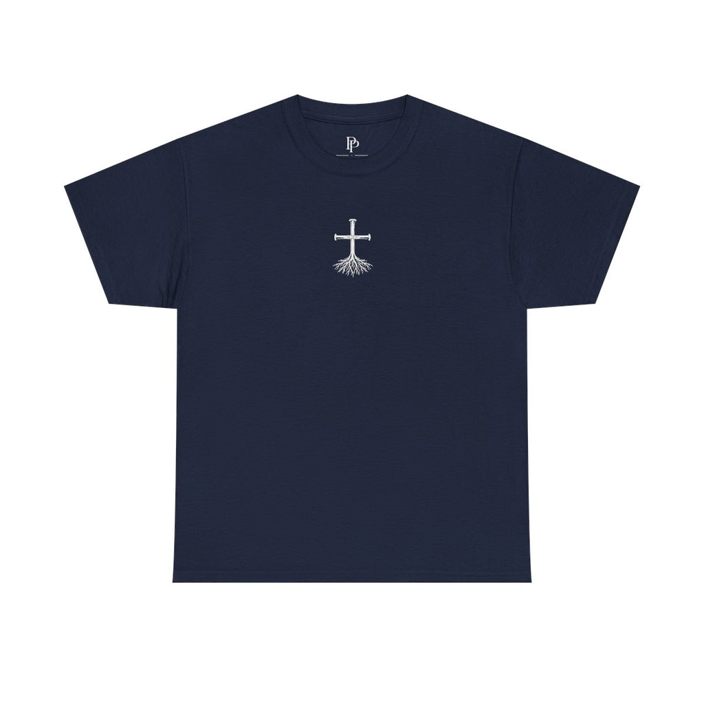 Rooted Cross Tee Center Chest - Navy