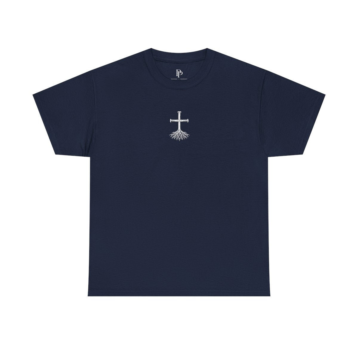 Rooted Cross Tee Center Chest - Navy