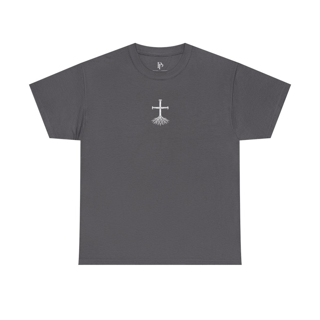 Rooted Cross Tee Center Chest - Charcoal
