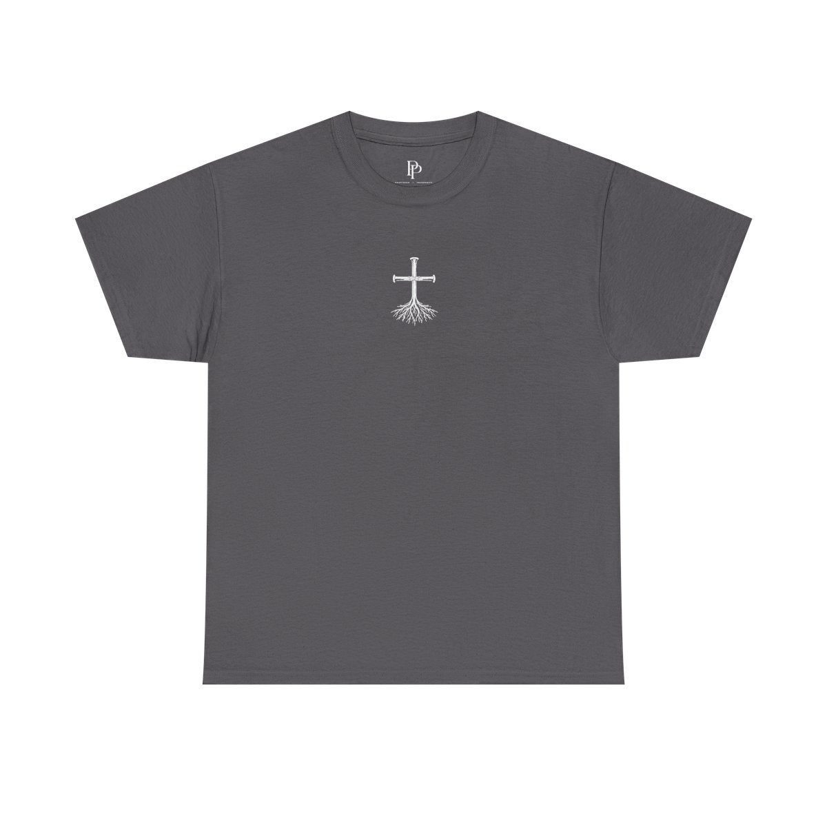 Rooted Cross Tee Center Chest - Charcoal